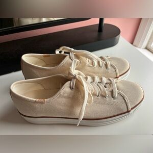 Platform keds Canvas with brown accent